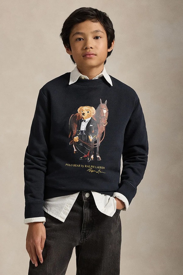 Дитяча бавовняна кофта Polo Ralph Lauren колір чорний