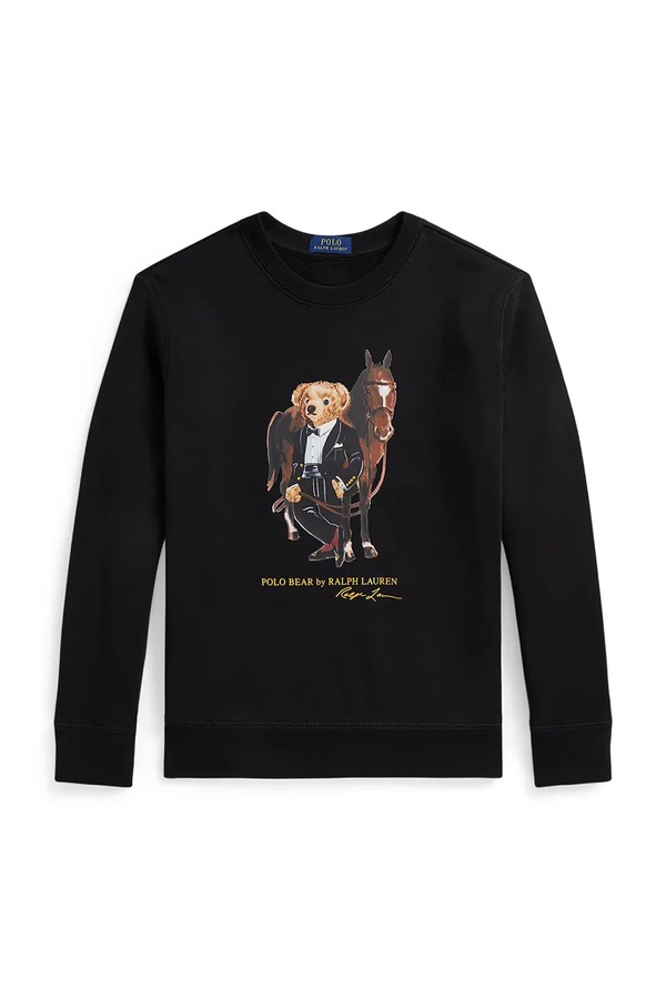 Дитяча бавовняна кофта Polo Ralph Lauren колір чорний фото 2