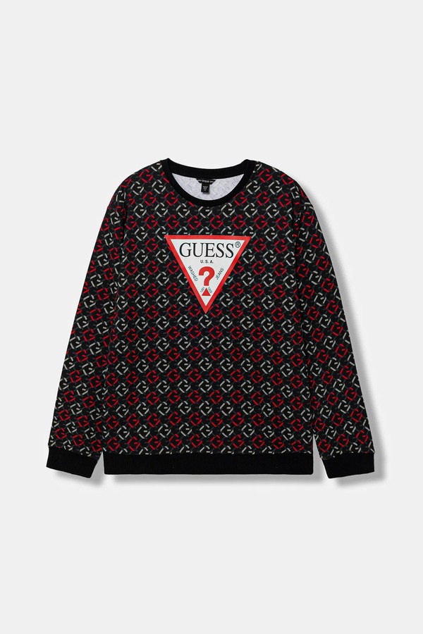 Дитяча бавовняна кофта Guess колір чорний