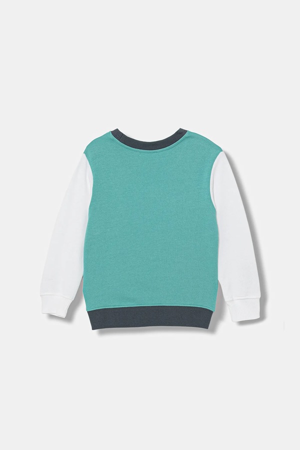 Дитяча бавовняна кофта United Colors of Benetton колір бірюзовий