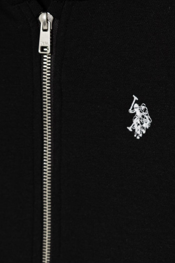 Кофта, которая расстегивается, с капюшоном детская с хлопком U.S. Polo Assn. цвет зеленый фото 2