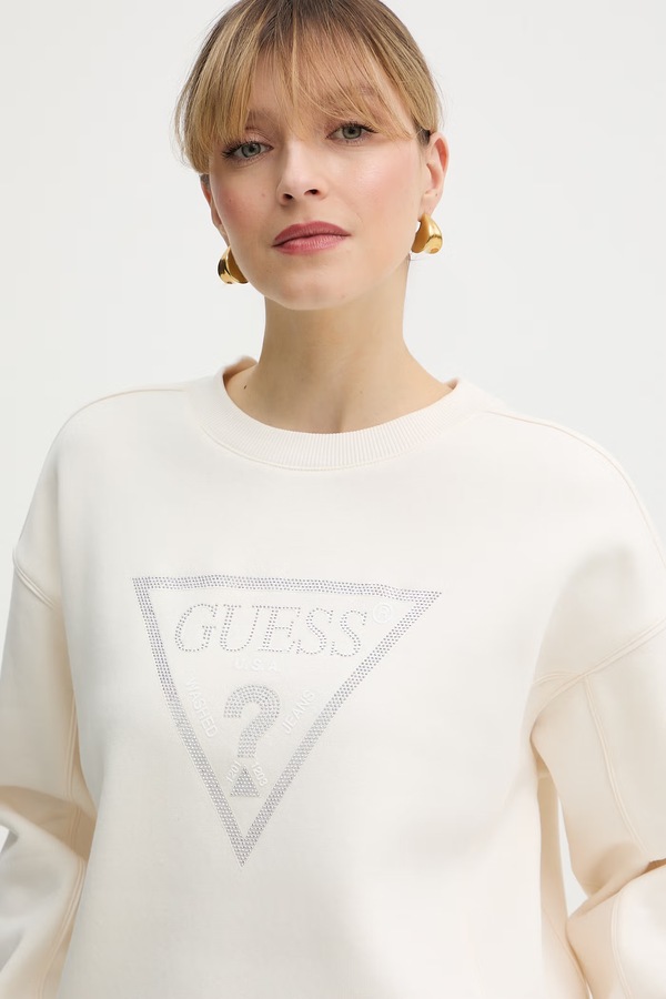 Кофта Guess колір бежевий фото 4