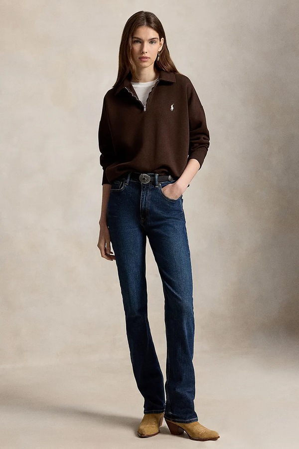 Кофта жіноча з бавовною Polo Ralph Lauren колір коричневий фото 3