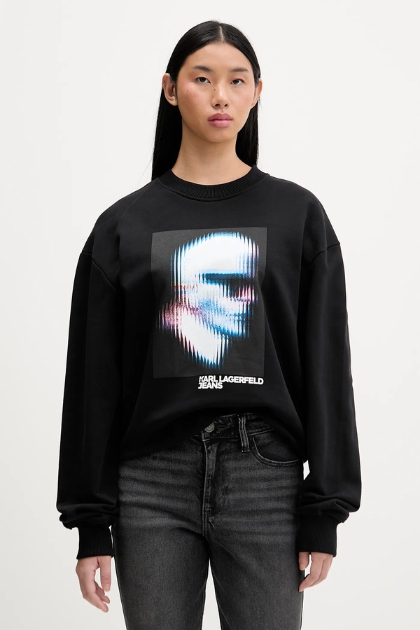 Бавовняна кофта Karl Lagerfeld Jeans колір чорний
