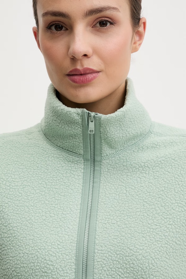 Кофта, яка розстібається жіноча флісова Jack Wolfskin Lite Curl колір зелений фото 4