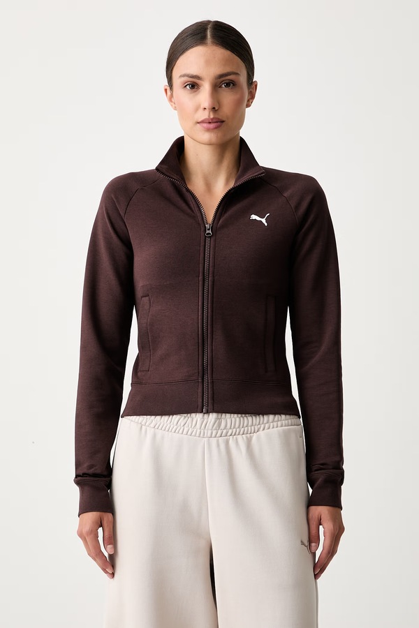 Кофта, яка розстібається жіноча Puma Essentials Slim колір коричневий