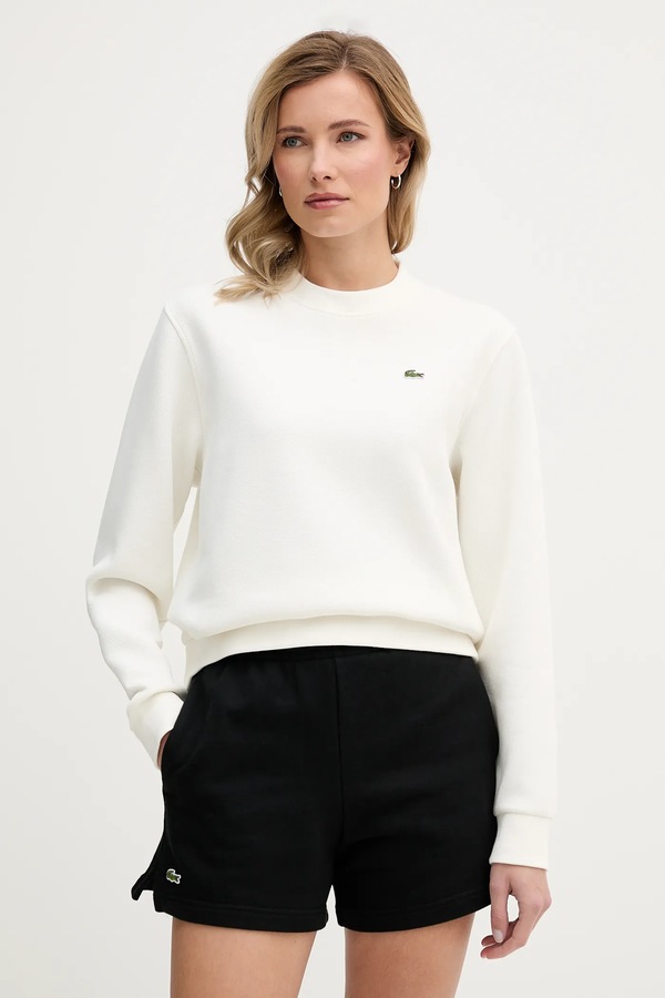Кофта жіноча з бавовною Lacoste колір бежевий