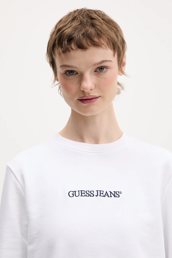 Бавовняна кофта Guess Jeans колір білий фото 4