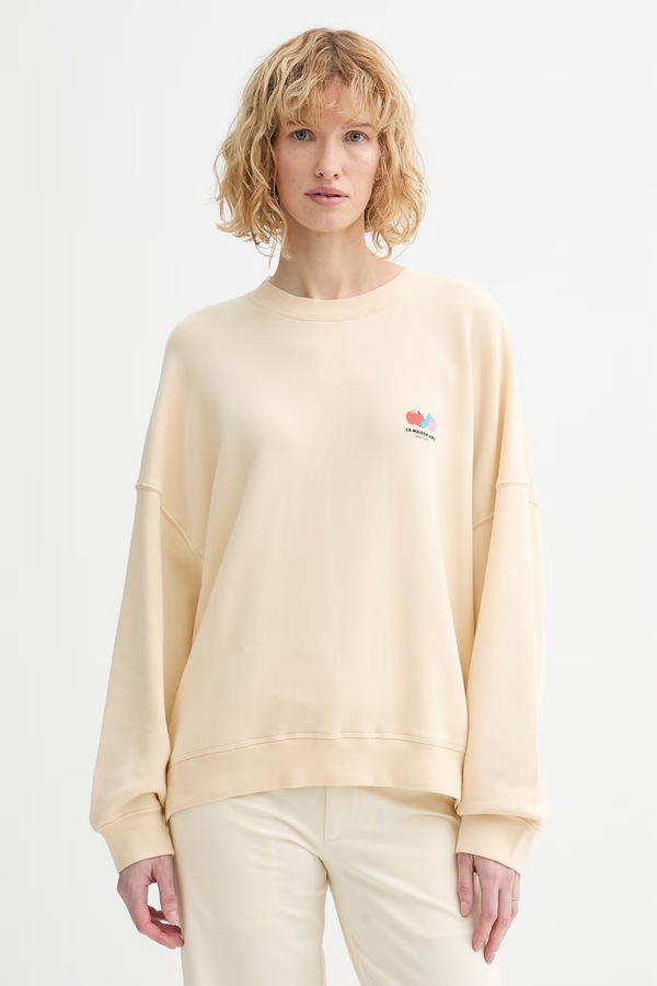 Кофта жіноча з бавовною American Vintage колір бежевий