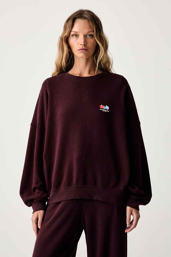 Кофта женская с хлопком American Vintage цвет бордовый