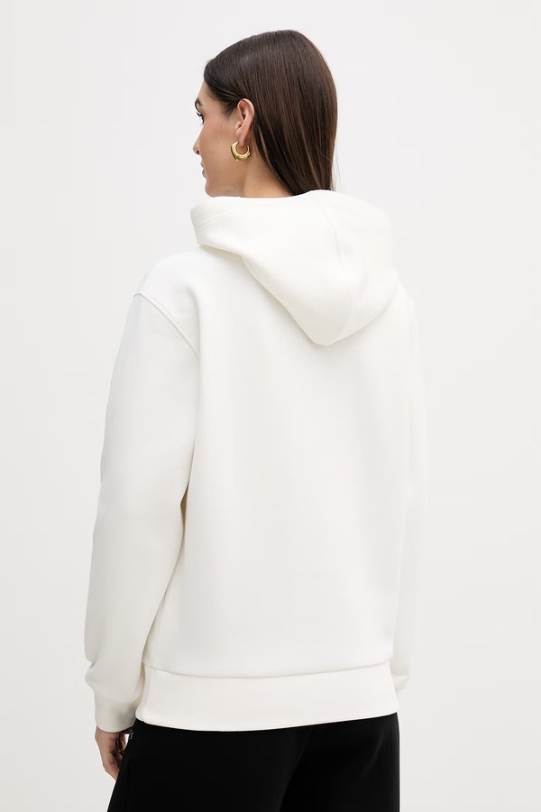 Кофта з капюшоном жіноча з бавовною Lacoste колір бежевий фото 2