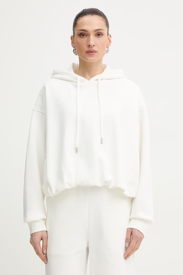 Кофта з капюшоном жіноча бавовняна Trussardi колір бежевий