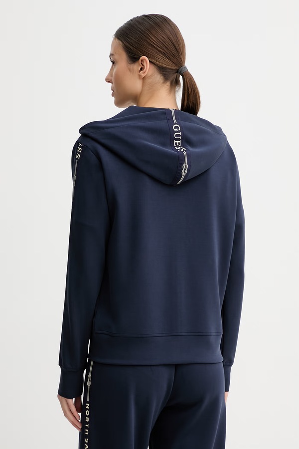 Кофта з капюшоном жіноча Guess X NORTH SAILS колір темно-синій фото 2