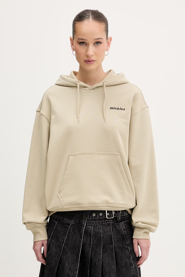 Кофта з капюшоном жіноча бавовняна Dickies колір зелений