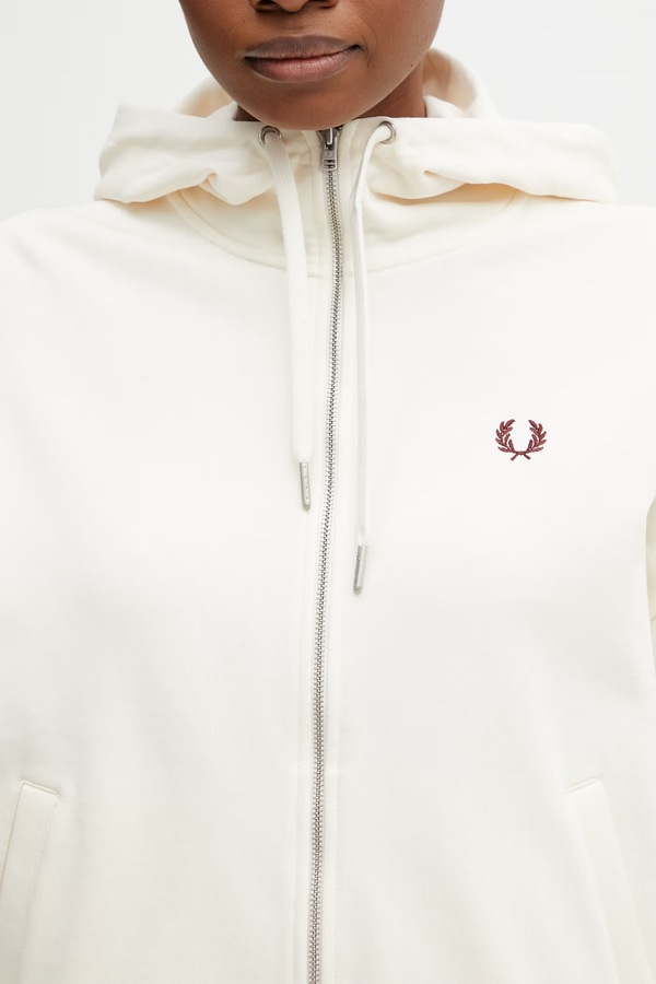 Кофта, яка розстібається жіноча бавовняна Fred Perry колір бежевий фото 4