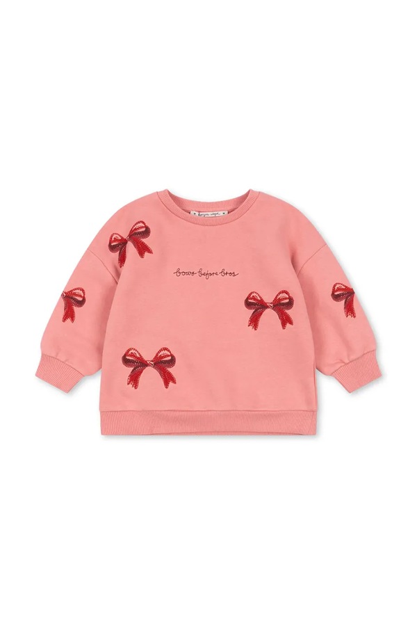 Дитяча кофта Konges Sløjd LOU BOW SWEAT SHIRT OCS колір рожевий