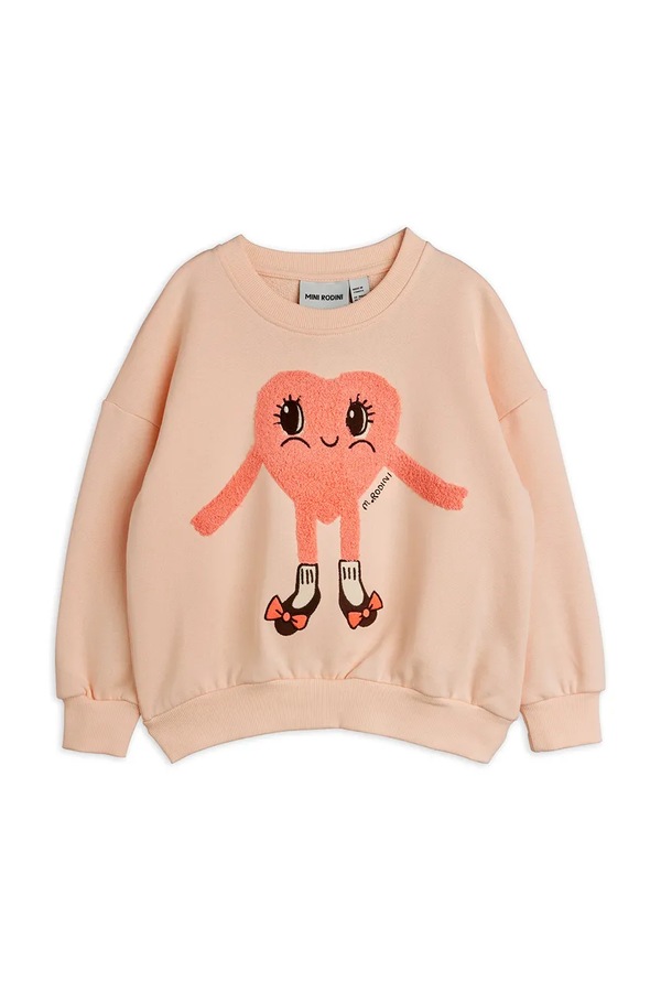 Детская хлопковая кофта Mini Rodini Heart цвет оранжевый