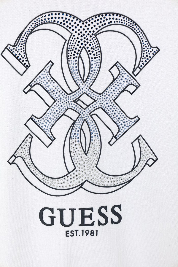 Дитяча бавовняна кофта Guess колір білий фото 2