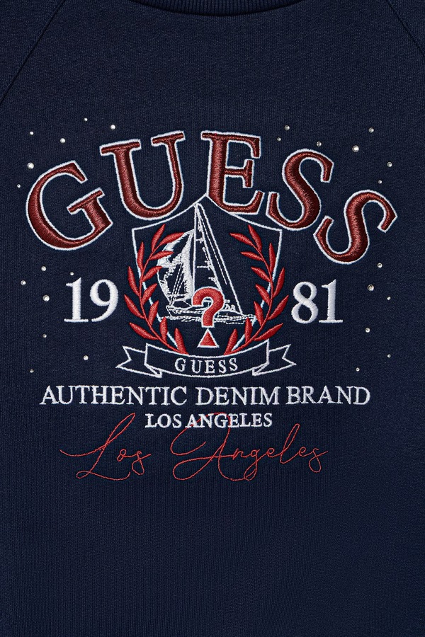 Детская хлопковая кофта Guess цвет синий фото 2