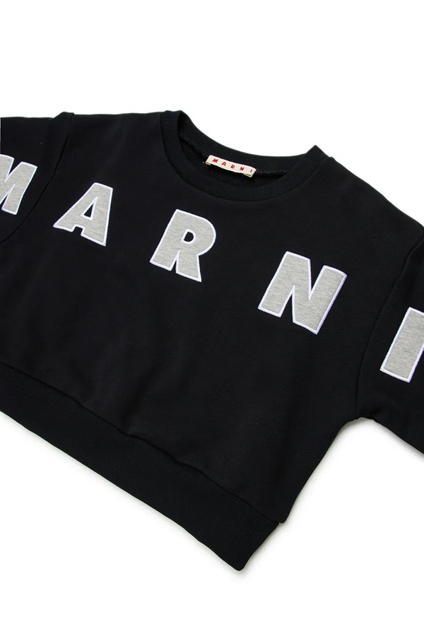 Дитяча бавовняна кофта Marni MS220F SWEAT-SHIRT колір чорний фото 2