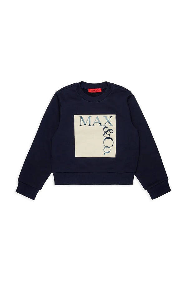Дитяча бавовняна кофта Max&Co. MAXS3F SWEAT-SHIRT колір синій