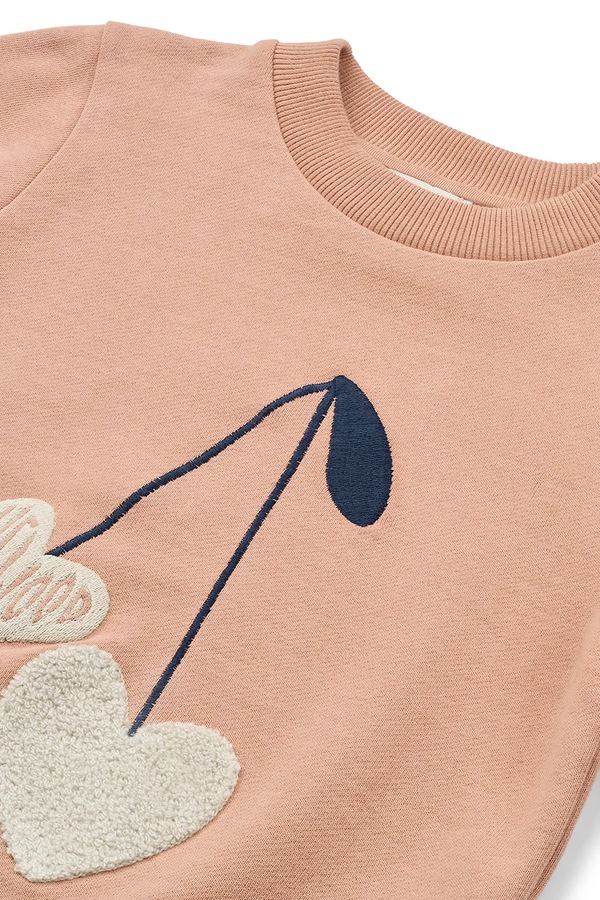 Дитяча бавовняна кофта Liewood Thora Placement Sweatshirt колір рожевий фото 2