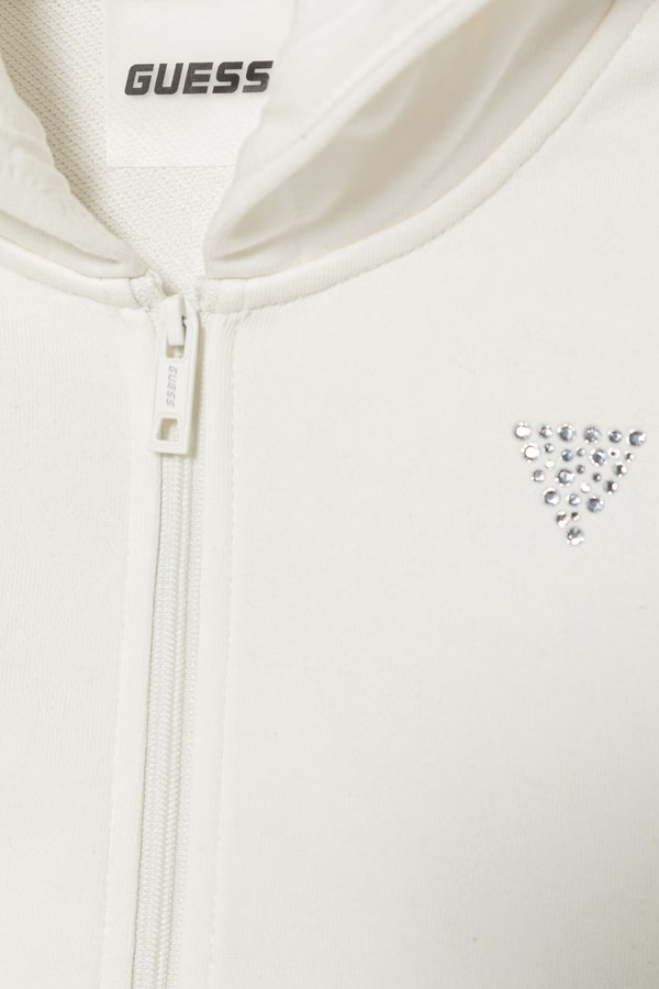 Кофта, яка розстібається дитяча з бавовною Guess колір білий фото 2