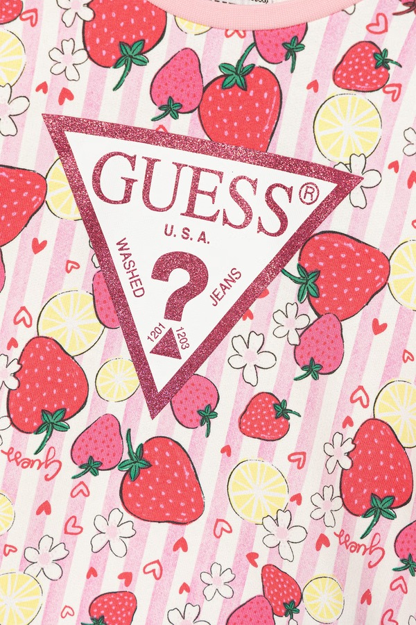 Дитяча бавовняна кофта Guess колір рожевий фото 2