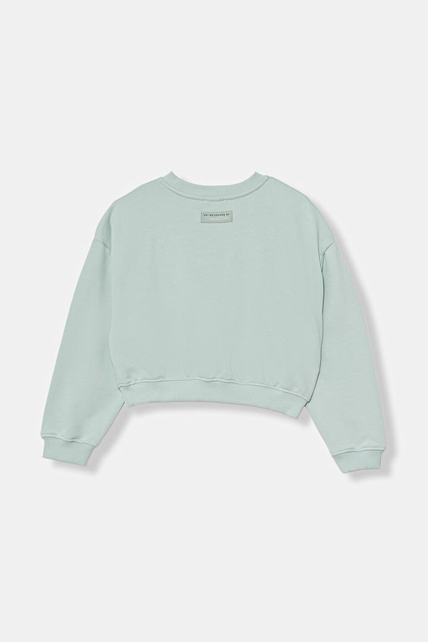 Кофта дитяча бавовняна United Colors of Benetton колір бірюзовий фото 2