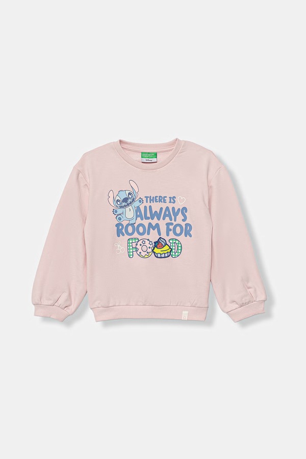Кофта оверсайз детская с хлопком United Colors of Benetton цвет розовый