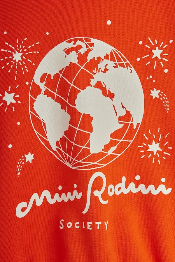 Дитяча бавовняна кофта Mini Rodini society колір помаранчевий фото 3