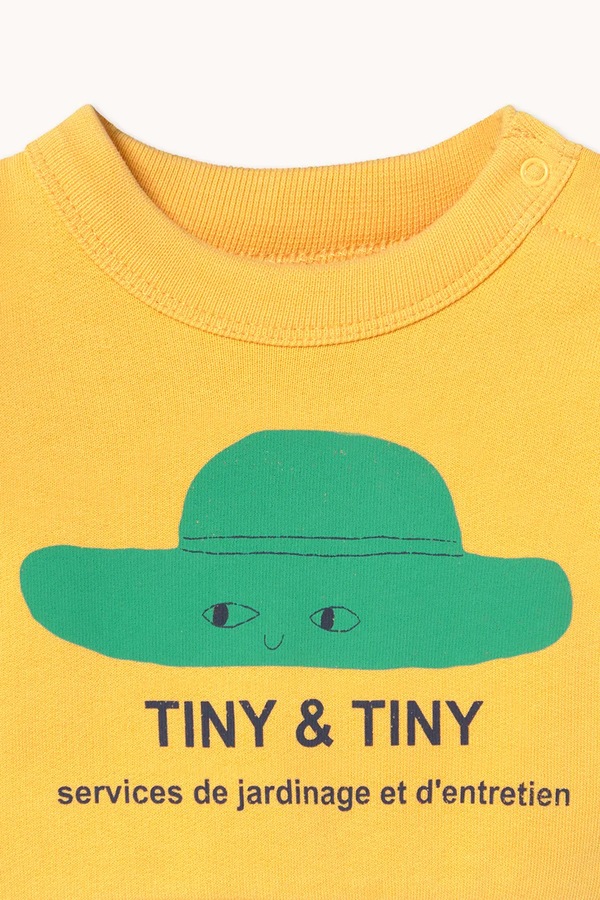 Бавовняна кофта для немовлят Tinycottons TINY HAT BABY SWEATSHIRT колір жовтий фото 2