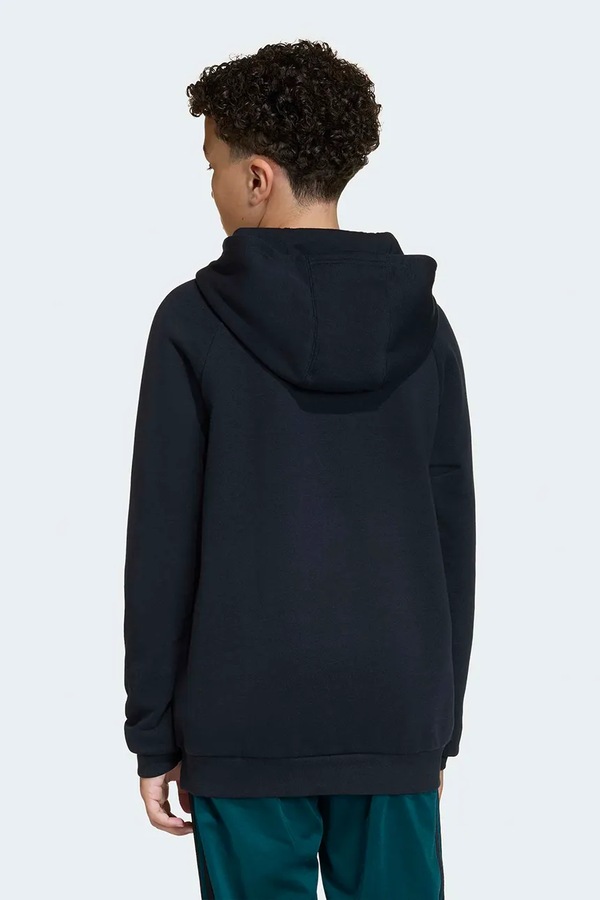 Кофта с капюшоном детская из хлопка adidas Originals цвет черный фото 2