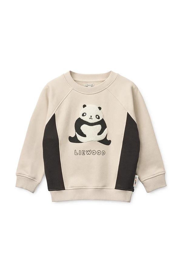 Дитяча бавовняна кофта Liewood Aude Placement Sweatshirt колір бежевий