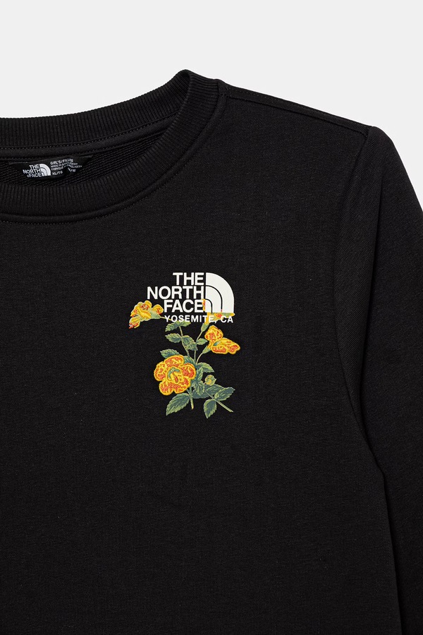 Кофта дитяча з бавовною The North Face G FLORA RELAXED CREW колір чорний фото 3