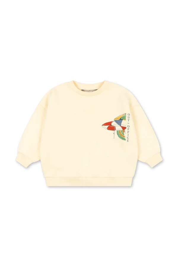 Кофта детская хлопковая Konges Sløjd LOU SWEAT SHIRT OCS цвет бежевый