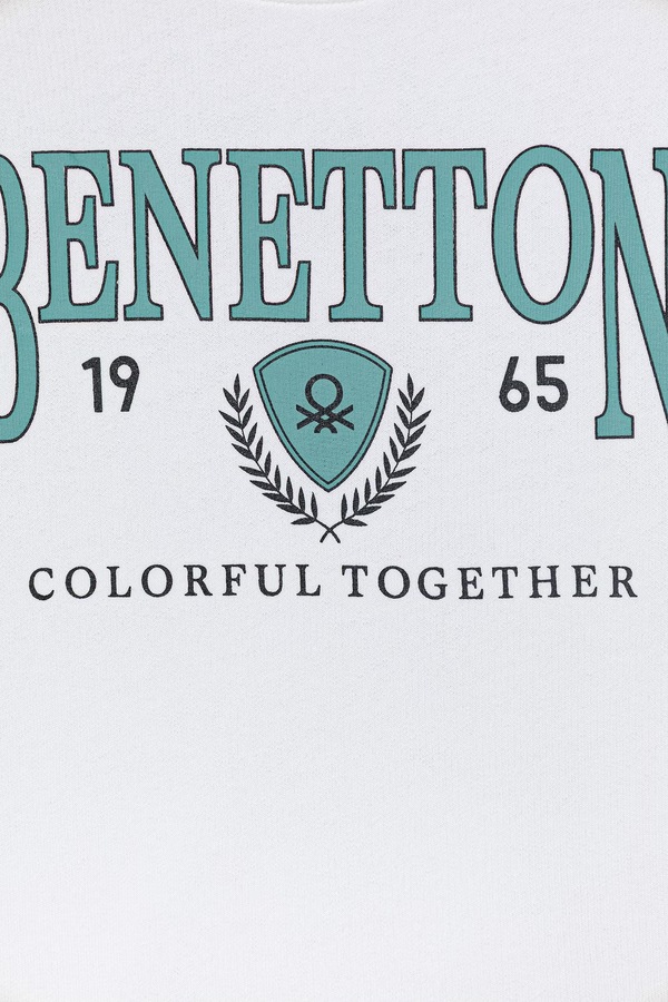 Кофта детская хлопковая United Colors of Benetton цвет белый фото 2