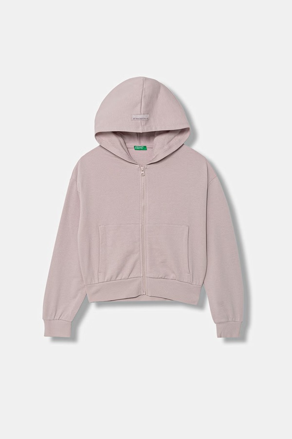 Кофта, яка розстібається дитяча бавовняна United Colors of Benetton колір рожевий