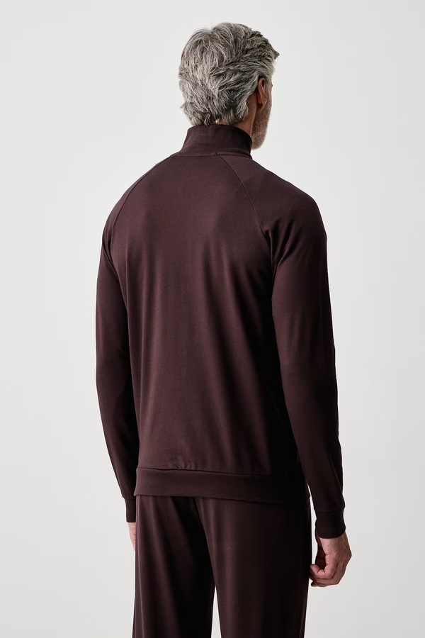Кофта на застежке мужская хлопковая BOSS Authentic Jacket Z цвет коричневый фото 2