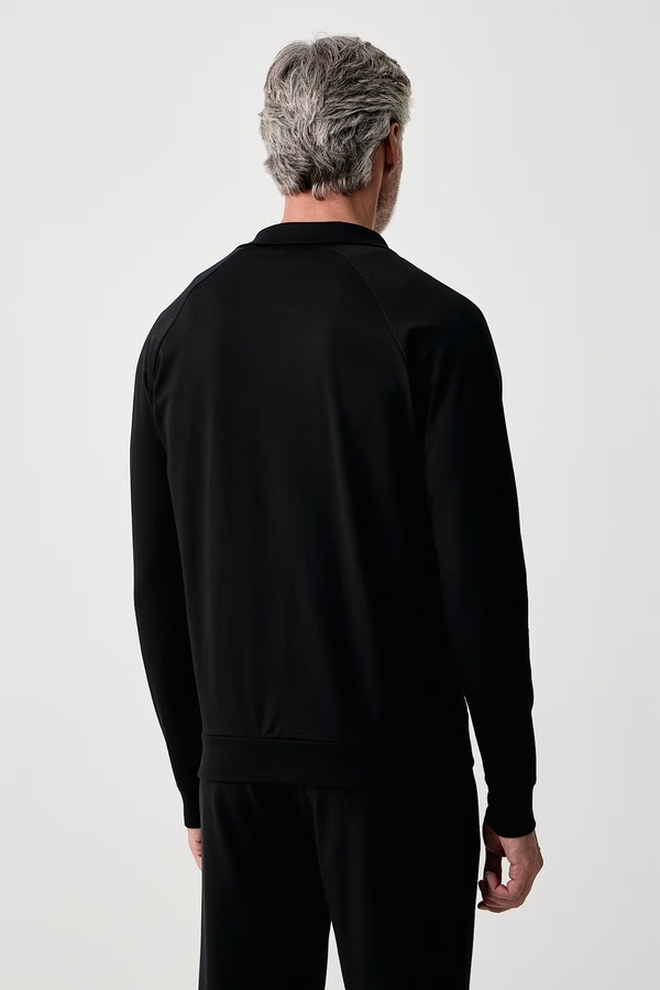 Кофта на застібці чоловіча бавовняна BOSS Authentic Jacket Z колір чорний фото 2