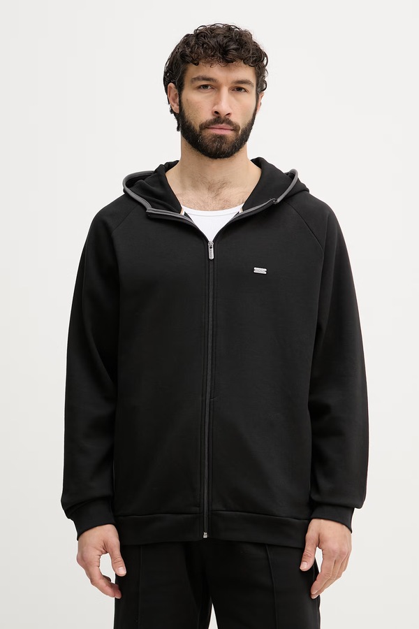 Кофта, яка розстібається, з капюшоном чоловіча BOSS Sense Hooded Jacket колір чорний