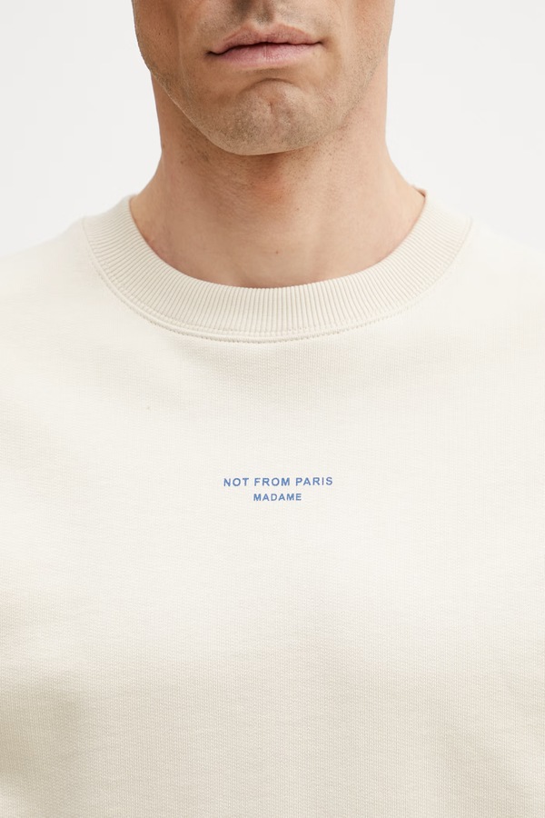 Кофта чоловіча бавовняна Drôle de Monsieur Le Sweatshirt Slogan Classique колір бежевий фото 4