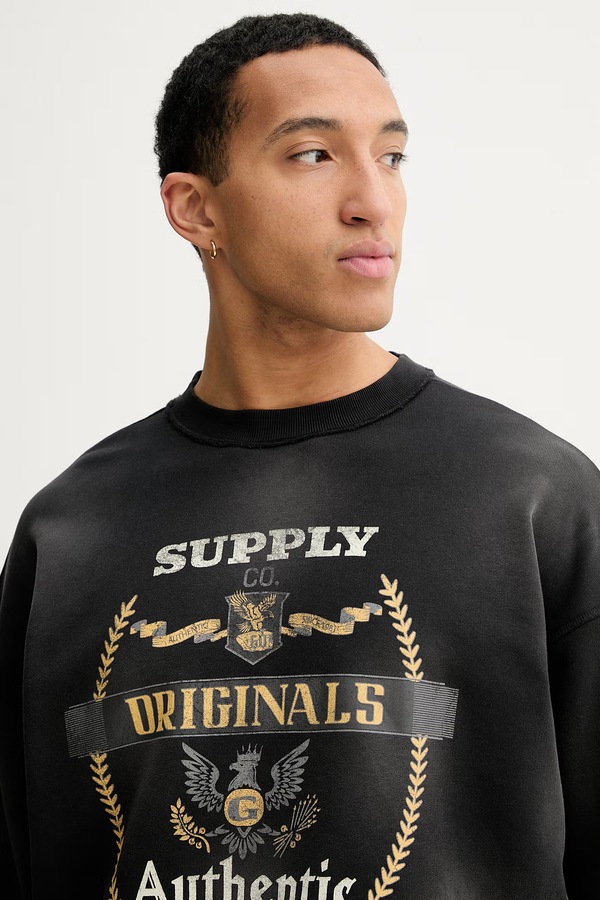 Бавовняна кофта Guess Originals колір чорний фото 4