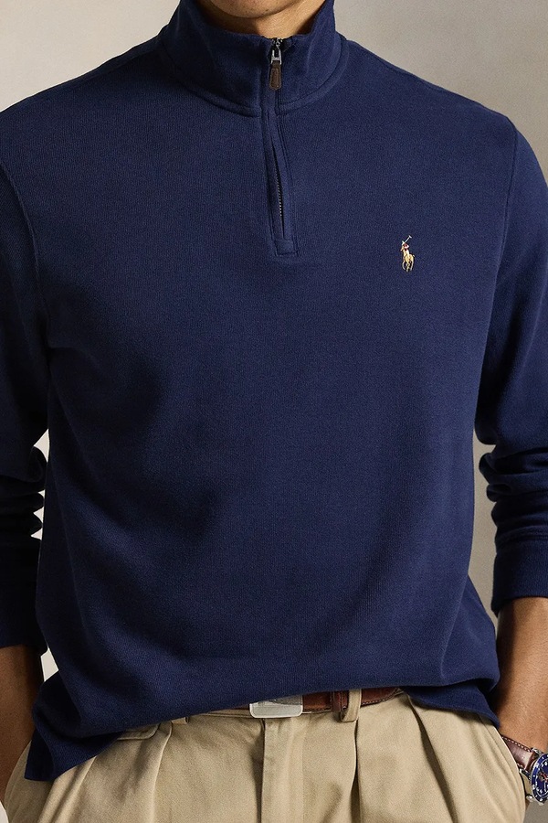 Кофта чоловіча бавовняна Polo Ralph Lauren колір темно-синій фото 4