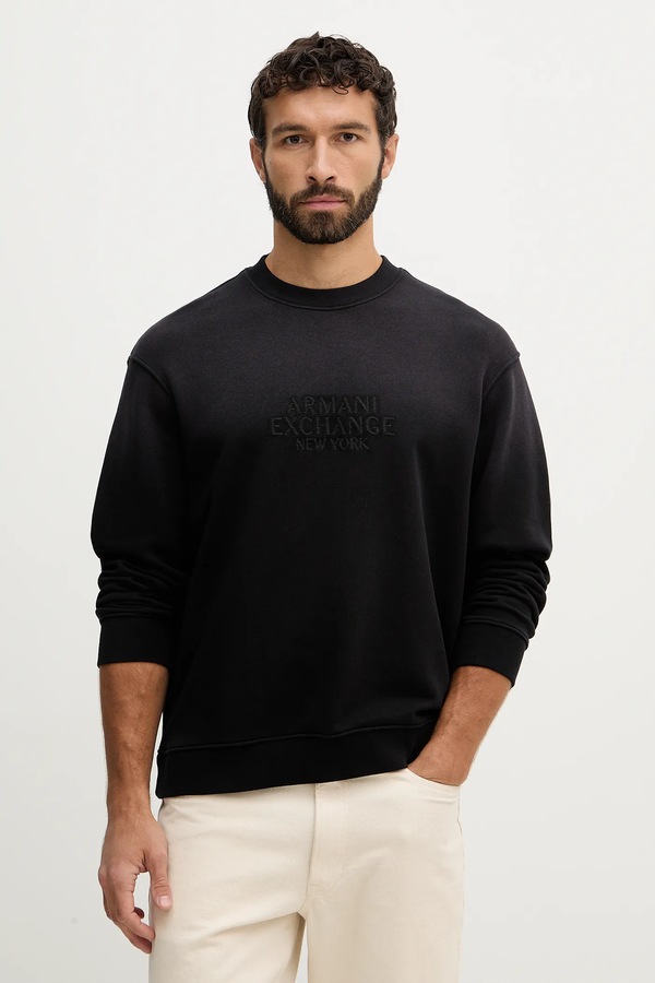 Хлопковая кофта Armani Exchange цвет черный