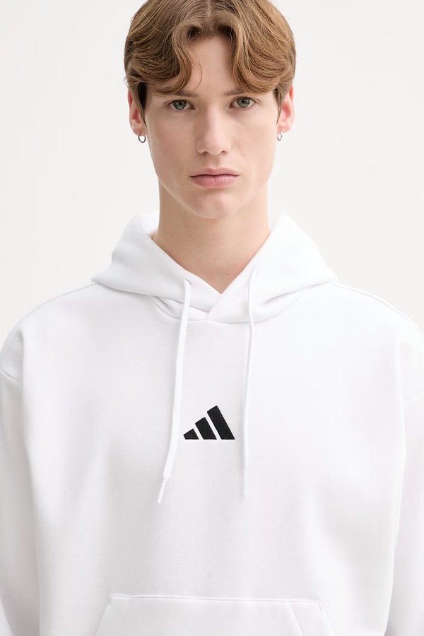 Кофта adidas Feelcozy колір білий фото 4