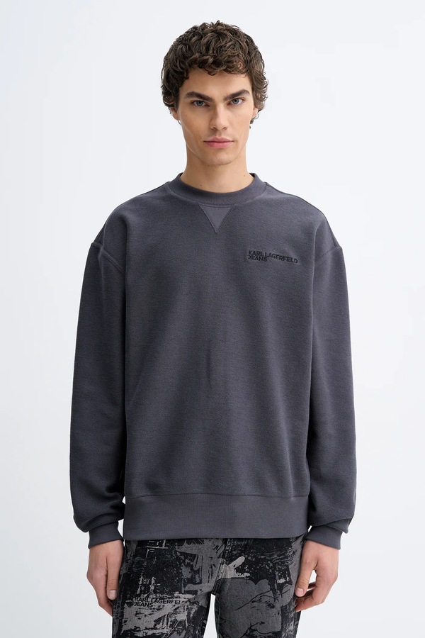 Бавовняна кофта Karl Lagerfeld Jeans колір сірий
