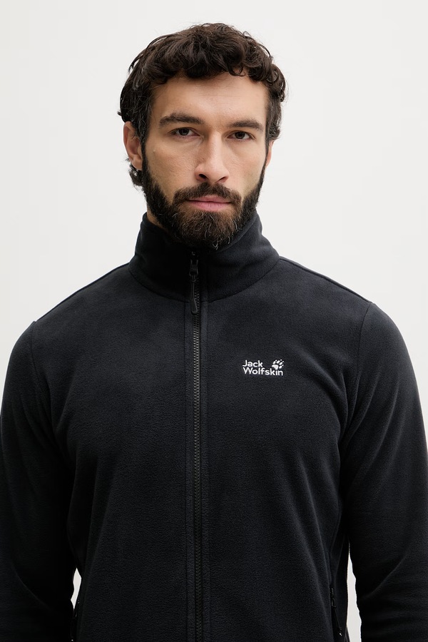 Кофта, которая расстегивается мужская Jack Wolfskin Taunus 100 цвет черный фото 2