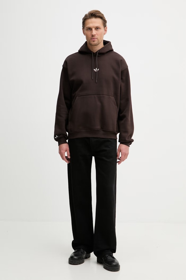 Кофта з капюшоном чоловіча adidas Originals колір коричневий