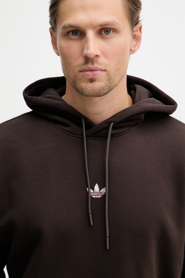 Кофта з капюшоном чоловіча adidas Originals колір коричневий фото 4